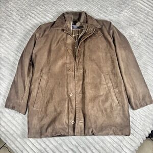 Roundtree and Yorke Men's brown button‎ and zipper Jacket/Coat Mens Size LARGE